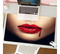 QRFASFZO Tappetino per mouse tappetino da ufficio multifunzione e antiscivolo,per migliorare la precisione e la velocità,Labbra di donna vampiro sexy con sangue che gocciola Primo piano glam,80x30 cm