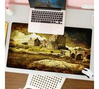 QRFASFZO Tappetino per mouse tappetino da ufficio multifunzione e antiscivolo,per migliorare la precisione e la velocità,Castello scozzese medievale in una città patrimonio culturale medieva,80x30 cm