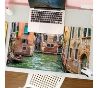 QRFASFZO Tappetino per mouse tappetino da ufficio multifunzione e antiscivolo,per migliorare la precisione e la velocità,Venezia, città italiana sull'acqua Monumento storico,80x30 cm