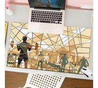 QRFASFZO Tappetino per mouse tappetino da ufficio multifunzione e antiscivolo,per migliorare la precisione e la velocità,mosaico di persone che si allenano in palestra, sollevamento pesi,80x30 cm