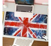 QRFASFZO Tappetino per mouse tappetino da ufficio multifunzione e antiscivolo,per migliorare la precisione e la velocità,Retro La bandiera dell'Unione del Regno Unito Union Jack Rosso Blu Na,80x30 cm