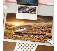 QRFASFZO Tappetino per mouse tappetino da ufficio multifunzione e antiscivolo,per migliorare la precisione e la velocità,Scuola Mago Express Famosa Ferrovia a Vapore Vista Magnifica Campagna,80x30 cm