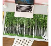 QRFASFZO Tappetino per mouse tappetino da ufficio multifunzione e antiscivolo,per migliorare la precisione e la velocità,Bellissimo paesaggio estivo svedese con boschetto di betulle con tron,80x30 cm