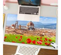 QRFASFZO Tappetino per mouse tappetino da ufficio multifunzione e antiscivolo,per migliorare la precisione e la velocità,Caratterizzato dall'iconico skyline di Firenze con i suoi monumenti r,80x30 cm