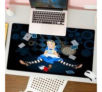 QRFASFZO Tappetino per mouse tappetino da ufficio multifunzione e antiscivolo,per migliorare la precisione e la velocità,Alice confusa dopo essere cresciuta e non sapere cosa fare sullo sfon,80x30 cm