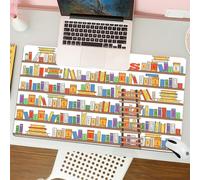 QRFASFZO Tappetino per mouse tappetino da ufficio multifunzione e antiscivolo,per migliorare la precisione e la velocità,Libreria con scala, scuola, istruzione, vita nel campus, caricatura,80x30 cm