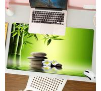 QRFASFZO Tappetino per mouse tappetino da ufficio multifunzione e antiscivolo,per migliorare la precisione e la velocità,sfondo spa con bambù e pietre sull'acqua,80x30 cm