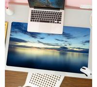 QRFASFZO Tappetino per mouse tappetino da ufficio multifunzione e antiscivolo,per migliorare la precisione e la velocità,Fotografie di sole e mare, nuvole al tramonto - cielo pieno, immagini,80x30 cm