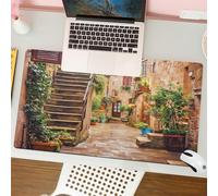 QRFASFZO Tappetino per mouse tappetino da ufficio multifunzione e antiscivolo,per migliorare la precisione e la velocità,Villaggio Civita di Bagnoregio in Italia - priorità bassa di architet,80x30 cm