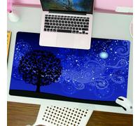 QRFASFZO Tappetino per mouse tappetino da ufficio multifunzione e antiscivolo,per migliorare la precisione e la velocità,Il misterioso albero notturno, L'albero re del vortice celeste, Schem,80x30 cm