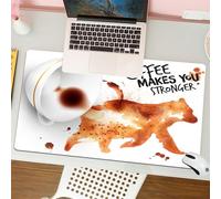 QRFASFZO Tappetino per mouse tappetino da ufficio multifunzione e antiscivolo,per migliorare la precisione e la velocità,Poster con impronta di un orso e tazza rovesciata con la scritta Il,80x30 cm