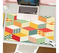 QRFASFZO Tappetino per mouse tappetino da ufficio multifunzione e antiscivolo,per migliorare la precisione e la velocità,Motivo patchwork senza cuciture. Stelle luminose di toppe colorate. D,80x30 cm