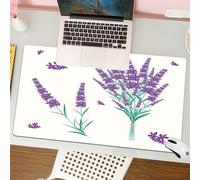QRFASFZO Tappetino per mouse tappetino da ufficio multifunzione e antiscivolo,per migliorare la precisione e la velocità,Lavanda, bouquet di fiori aromatici della Provenza Franc,80x30 cm