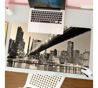 QRFASFZO Tappetino per mouse tappetino da ufficio multifunzione e antiscivolo,per migliorare la precisione e la velocità,New York, Queensboro Bridge NYC Notte Sepia Stampe artistiche Vista u,80x30 cm
