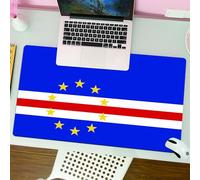 QRFASFZO Tappetino per mouse tappetino da ufficio multifunzione e antiscivolo,per migliorare la precisione e la velocità,Il simbolo nazionale di Capo Verde, una bandiera unica con strisce bl,80x30 cm