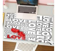 QRFASFZO Tappetino per mouse tappetino da ufficio multifunzione e antiscivolo,per migliorare la precisione e la velocità,Decorazioni d'amore, Macro Big Love Texts Lettering Setting Emoci,80x30 cm