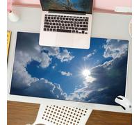 QRFASFZO Tappetino per mouse tappetino da ufficio multifunzione e antiscivolo,per migliorare la precisione e la velocità,Raggi di sole Nuvole Luce del sole dietro le nuvole. Luce dal cielo,80x30 cm