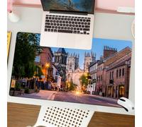 QRFASFZO Tappetino per mouse tappetino da ufficio multifunzione e antiscivolo,per migliorare la precisione e la velocità,Decorazione gotica, vista della cattedrale di York,80x30 cm