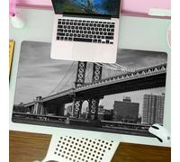 QRFASFZO Tappetino per mouse tappetino da ufficio multifunzione e antiscivolo,per migliorare la precisione e la velocità,New York, ponte di NYC Vintage East Hudson River Image,80x30 cm