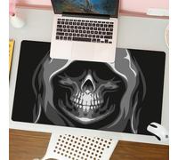 QRFASFZO Tappetino per mouse tappetino da ufficio multifunzione e antiscivolo,per migliorare la precisione e la velocità,Morte dell'Eclissi e Morte della Falce, Dio della Morte nella penombr,80x30 cm