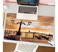 QRFASFZO Tappetino per mouse tappetino da ufficio multifunzione e antiscivolo,per migliorare la precisione e la velocità,Venezia, Laguna di Venezia Gondole ormeggiate in Piazza San Marco sul,80x30 cm