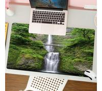 QRFASFZO Tappetino per mouse tappetino da ufficio multifunzione e antiscivolo,per migliorare la precisione e la velocità,Set, Cascate di Gran Burrone, Cascata Multnomah, Oregon con Sentiero,80x30 cm