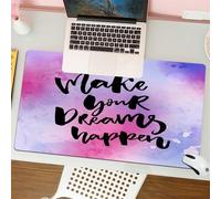 QRFASFZO Tappetino per mouse tappetino da ufficio multifunzione e antiscivolo,per migliorare la precisione e la velocità,Citazione, Lascia che i tuoi sogni si realizzino. Frasi motivazionali,80x30 cm