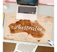 QRFASFZO Tappetino per mouse tappetino da ufficio multifunzione e antiscivolo,per migliorare la precisione e la velocità,Mappa artistica australiana con bussola ed elementi nautici,80x30 cm