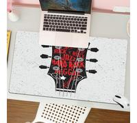 QRFASFZO Tappetino per mouse tappetino da ufficio multifunzione e antiscivolo,per migliorare la precisione e la velocità,Chitarra, disegnata a mano Generi Blues Pop Hard Rock Reggae Country,80x30 cm