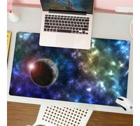 QRFASFZO Tappetino per mouse tappetino da ufficio multifunzione e antiscivolo,per migliorare la precisione e la velocità,Nebulosa colorata nello spazio, scene cosmiche - pianeta verso l'alto,80x30 cm