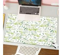 QRFASFZO Tappetino per mouse tappetino da ufficio multifunzione e antiscivolo,per migliorare la precisione e la velocità,Foglia verde, stile acquerello, ramo d'ulivo, albero mediterraneo o,80x30 cm