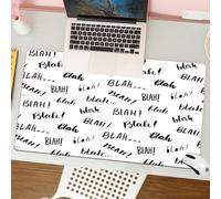 QRFASFZO Tappetino per mouse tappetino da ufficio multifunzione e antiscivolo,per migliorare la precisione e la velocità,Parole divertenti, parole bla bla scritte a mano, tema di discussione,80x30 cm