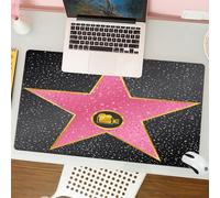 QRFASFZO Tappetino per mouse tappetino da ufficio multifunzione e antiscivolo,per migliorare la precisione e la velocità,Popstar Party, Hollywood Walk of Fame Symbole Celebrity Entertainment,80x30 cm