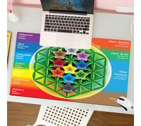 QRFASFZO Tappetino per mouse tappetino da ufficio multifunzione e antiscivolo,per migliorare la precisione e la velocità,Geometria sacra, variazioni del simbolo del fiore della vita,80x30 cm