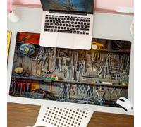 QRFASFZO Tappetino per mouse tappetino da ufficio multifunzione e antiscivolo,per migliorare la precisione e la velocità,Attrezzi d'epoca appesi a una parete in un capanno degli attrezzi o i,80x30 cm