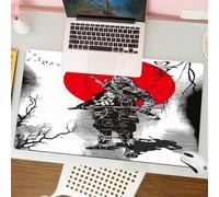 QRFASFZO Tappetino per mouse tappetino da ufficio multifunzione e antiscivolo,per migliorare la precisione e la velocità,disegno a mano di un guerriero samurai con la parola samurai scritta,80x30 cm