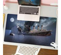QRFASFZO Tappetino per mouse tappetino da ufficio multifunzione e antiscivolo,per migliorare la precisione e la velocità,Il transatlantico Titanic si schiantò contro un iceberg nel 1912 nell,80x30 cm