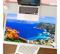 QRFASFZO Tappetino per mouse tappetino da ufficio multifunzione e antiscivolo,per migliorare la precisione e la velocità,Vacanze estive italiane - splendida isola di Capri Campania Italia,80x30 cm