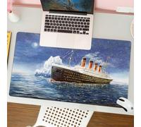 QRFASFZO Tappetino per mouse tappetino da ufficio multifunzione e antiscivolo,per migliorare la precisione e la velocità,Dipinto a olio originale del Titanic e di un iceberg nell'oceano di n,80x30 cm