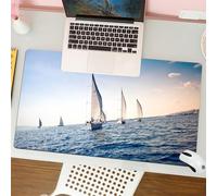 QRFASFZO Tappetino per mouse tappetino da ufficio multifunzione e antiscivolo,per migliorare la precisione e la velocità,Barca a vela Nautica da regata Barche a vela nel Mar Mediterraneo Avv,80x30 cm