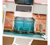 QRFASFZO Tappetino per mouse tappetino da ufficio multifunzione e antiscivolo,per migliorare la precisione e la velocità,Venezia, Antico Palazzo con Porta d'Ingresso Antica Città sull'Acqua,80x30 cm