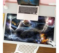 QRFASFZO Tappetino per mouse tappetino da ufficio multifunzione e antiscivolo,per migliorare la precisione e la velocità,Doctor Who Tardis in uno sfondo fantasy stellato,80x30 cm