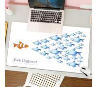 QRFASFZO Tappetino per mouse tappetino da ufficio multifunzione e antiscivolo,per migliorare la precisione e la velocità,Citazione, citazione con un pesce estraneo contro tutti gli altri,80x30 cm