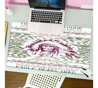 QRFASFZO Tappetino per mouse tappetino da ufficio multifunzione e antiscivolo,per migliorare la precisione e la velocità,Motivo geometrico etnico con effetto gru del sentiero del capo del cu,80x30 cm
