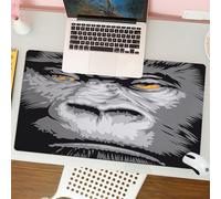 QRFASFZO Tappetino per mouse tappetino da ufficio multifunzione e antiscivolo,per migliorare la precisione e la velocità,Animali, ritratti di gorilla, linee decise e occhi vividi trasmettono,80x30 cm