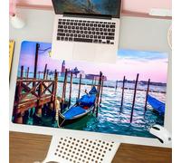 QRFASFZO Tappetino per mouse tappetino da ufficio multifunzione e antiscivolo,per migliorare la precisione e la velocità,Venezia, vista serale da sogno della famosa città italiana,80x30 cm
