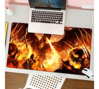 QRFASFZO Tappetino per mouse tappetino da ufficio multifunzione e antiscivolo,per migliorare la precisione e la velocità,Un drago nero furioso distrugge l'esercito dei non morti con un soffi,80x30 cm