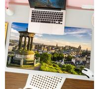 QRFASFZO Tappetino per mouse tappetino da ufficio multifunzione e antiscivolo,per migliorare la precisione e la velocità,Paesaggio urbano, vista aerea della città di Edimburgo con edifici st,80x30 cm