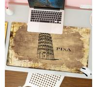 QRFASFZO Tappetino per mouse tappetino da ufficio multifunzione e antiscivolo,per migliorare la precisione e la velocità,Torre pendente di Pisa Edificio storico nostalgico Stile urbano decor,80x30 cm