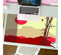 QRFASFZO Tappetino per mouse tappetino da ufficio multifunzione e antiscivolo,per migliorare la precisione e la velocità,Decorazione in bambù - Il bambù si erge sullo sfondo della montagna e,80x30 cm